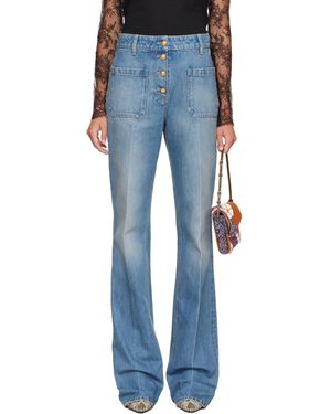 Valentino Denim Exposed Button Jeans - Blue
