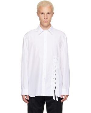 Simone Rocha Lace Up Hem Easy Shirt - White