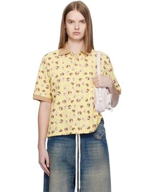 Ashley Williams Polo Jaune À Motif Graphique Imprimé - Bleu