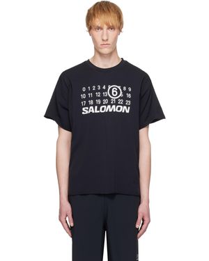 MM6 by Maison Martin Margiela ブラック Salomonエディション シームレス Tシャツ