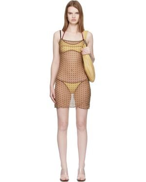 Fruity Booty Polka Midi Dress - Black