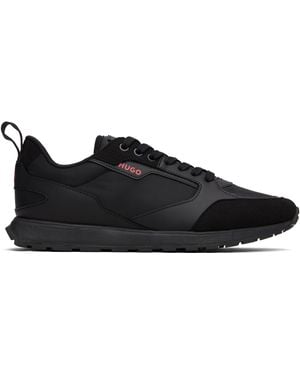 HUGO Mixed-Material Branded Accent Trainers - Black