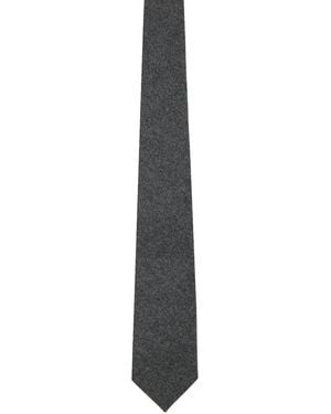 Bottega Veneta Light Wool Flannel Tie - Black
