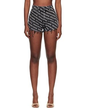 Alexander Wang Denim Bite Logo Shorts - Black