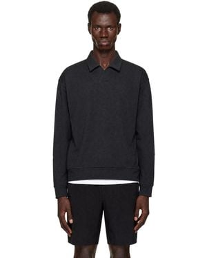 Veilance Consola Fleece Midlayer Long Sleeve Polo - Black