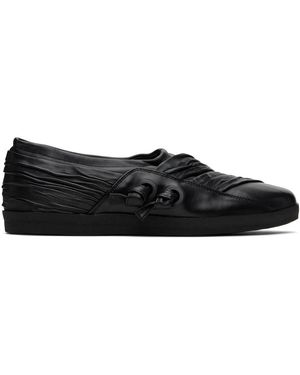 Kiko Kostadinov Black Wrinkled Slip-on Loafers