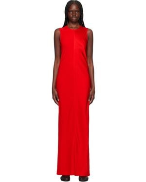 Ami Paris Straight Maxi Dress - Red