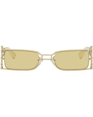 Feng Chen Wang Lunettes de soleil sculpturales dorées exclusives à ssense - Noir