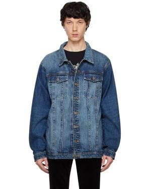 Cout de la Liberte Johnny Wired Crispy Oversized Denim Jacket - Blue