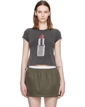 Alexander Wang Lipstick Graphic Baby T-shirt - Grey