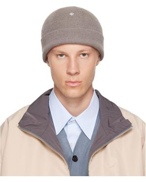 Acne Studios Taupe Wool Rivet Beanie - Blue