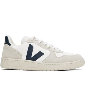 Veja ホワイト&ネイビー V-10 B-mesh ローカットスニーカー - ブラック