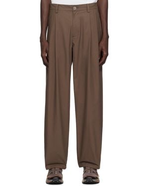 Hyein Seo Wide Beaded Belt Pants - Brown