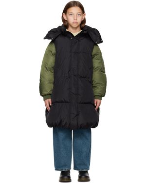 MM6 by Maison Martin Margiela キッズ｜ブラック＆グリーン パネル パファーコート