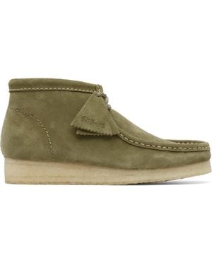 Clarks Khaki Wallabee Desert Boots - Green