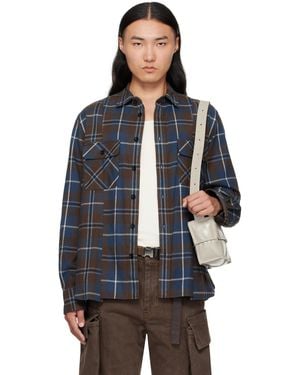 Sacai Plaid Flannel Shirt - Black