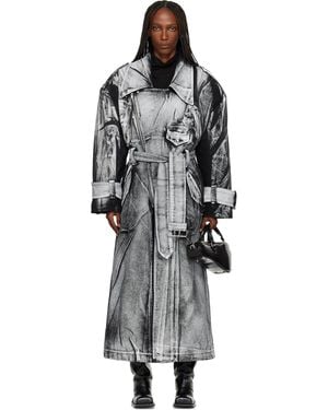 VAQUERA Painted Workwear Trench Coat - Black