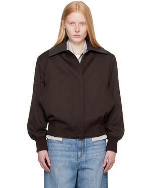 Stella McCartney Burgundy Twill Tailoring Field Jacket - Black