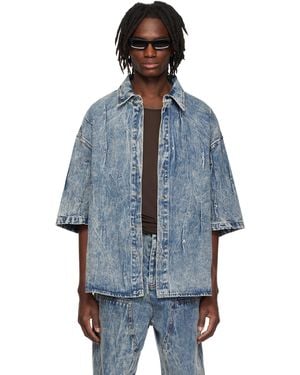 Kusikohc Multi Rivet Denim Shirt - Blue