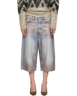 Acne Studios Glitter Dawn Denim Shorts - Grey