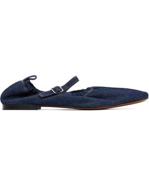 Maison Kitsuné Denim Ballerina Flats - Black