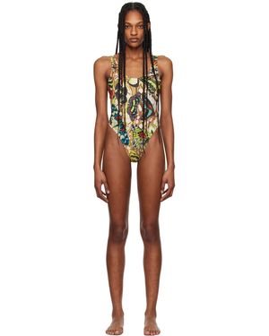 Jean Paul Gaultier Maillot de bain jaune et à images - très gaultier - Noir