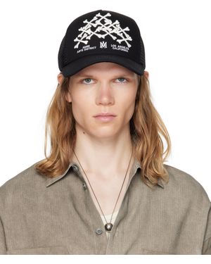 Amiri Casquette De Camionneur Noire À Appliqués D'Os Étagés - Marron