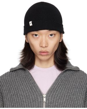 Jil Sander ファイン バージンウール リブ ビーニー - ブラック