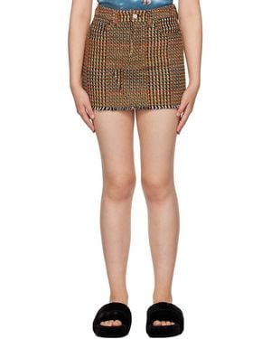 Stella McCartney Brown Check Miniskirt - Multicolour