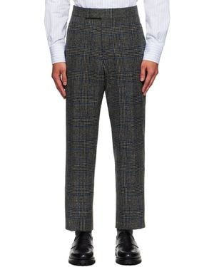 Thom Browne Prince Of Wales Hunting Tweed Pants - Black