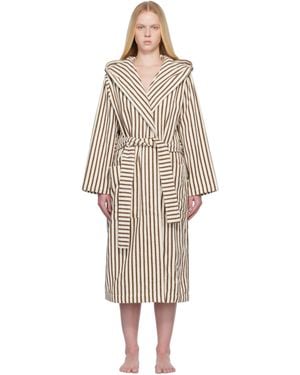 Tekla Off- & Terry Hooded Bathrobe - Multicolour