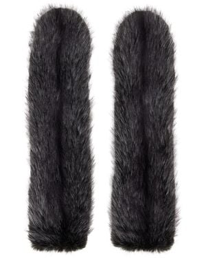 Anna Sui Ssense Exclusive Mink Faux-Fur Mittens - Black