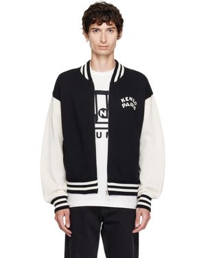 KENZO Paris Paris Emblem' Varsity Cardigan - Black