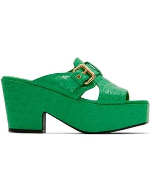 BY FAR Lenka Heeled Sandals - Green