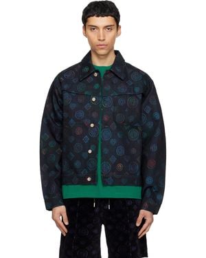 CASABLANCA ネイビー Heatmap デニムジャケット - ブルー