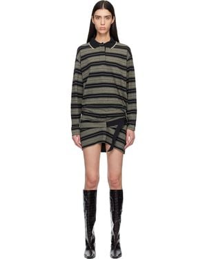 Isabel Marant Marant Étoile Isea Striped Polo Mini Dress - Black