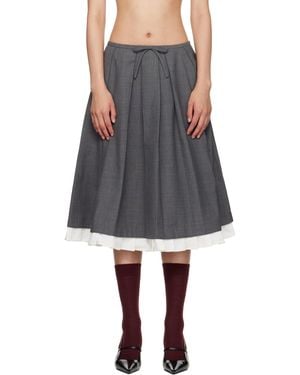 ShuShu/Tong Ruffled Pleat Midi Skirt - Black