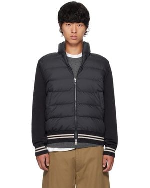 Moncler Panelled Down Cardigan - Black