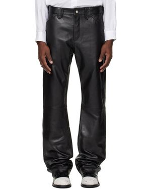 Enfants Riches Deprimes Leather Flare Pilot Trousers - Black