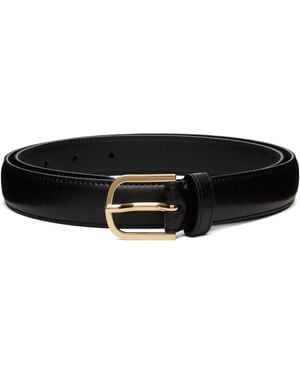 TOTEME Slim Leather Belt - Black