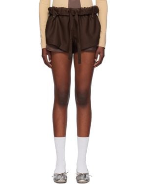 OPEN YY Rolled Waist Mini Shorts - Black