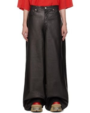 Vetements Wide Leather Trousers - Black