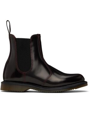 Dr. Martens Burgundy Flora Arcadia Chelsea Boots - Black