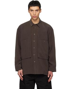 LE17SEPTEMBRE Oversized Cargo Pocket Shirt - Black