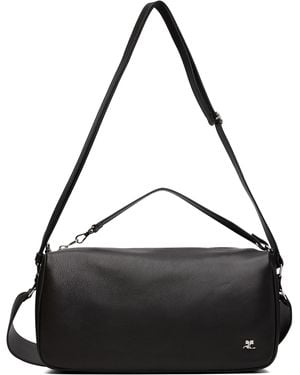 Courreges Moyen Sac Three Sixty Noir En Cuir