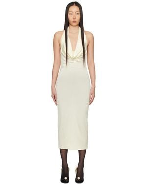 Magda Butrym Off-white Cowl Midi Dress - Black