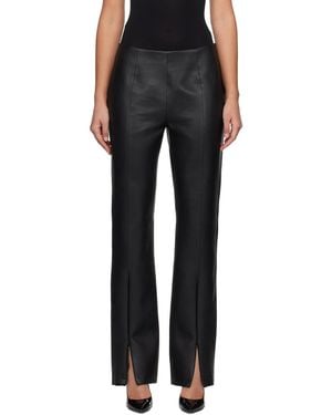 Stand Studio Black Nicolette Faux-leather Trousers
