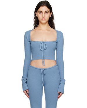 GUIZIO Bow Sweater - Blue