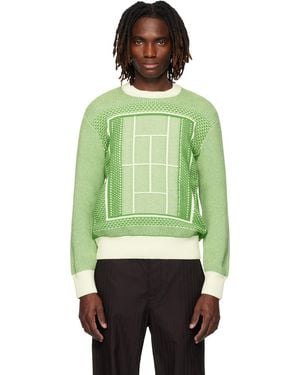 Lacoste Tennis Court Graphic Jacquard Sweater - Green