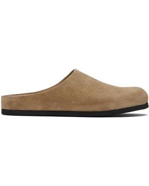 Common Projects Tan Suede Clog Loafers - Black